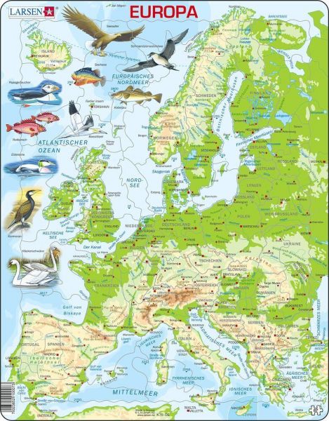 Europa (physisch) (Kinderpuzzle) - Raute Media,Larsen