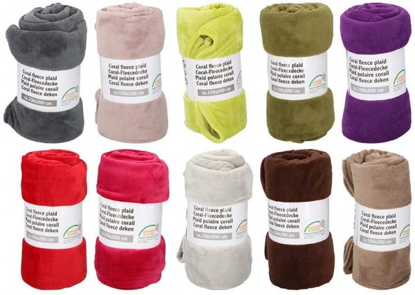 Edco Fleecedecke 150x200cm 10 Farben assoriert - Edco