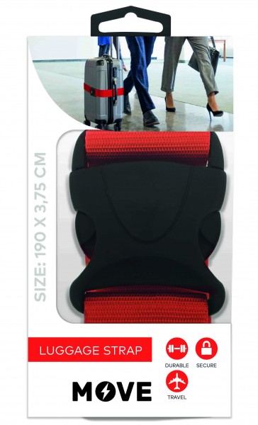 Move Luggage Strap 190x3.75cm, Red - Move