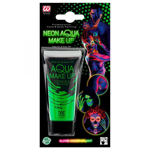 Neon grünes Aqua Make Up in Tube 30 Ml, - Widmann
