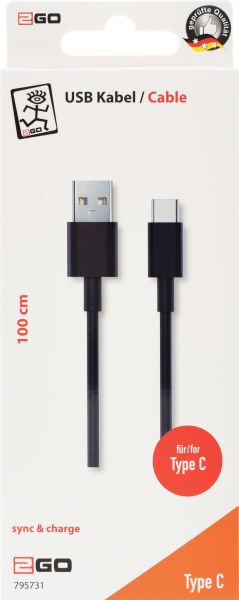2GO USB Typ C Datenkabel schwarz - 2Go