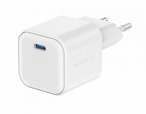 Swissten Travel Charger GaN 1x USB-C 20W PD Weiss - Swissten