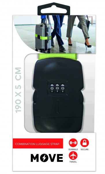 Move Combi Luggage Strap 190x5cm, Green - Move