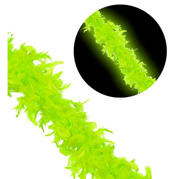 Neon grüne Federboa - 1,80 M - 50 G, - Widmann