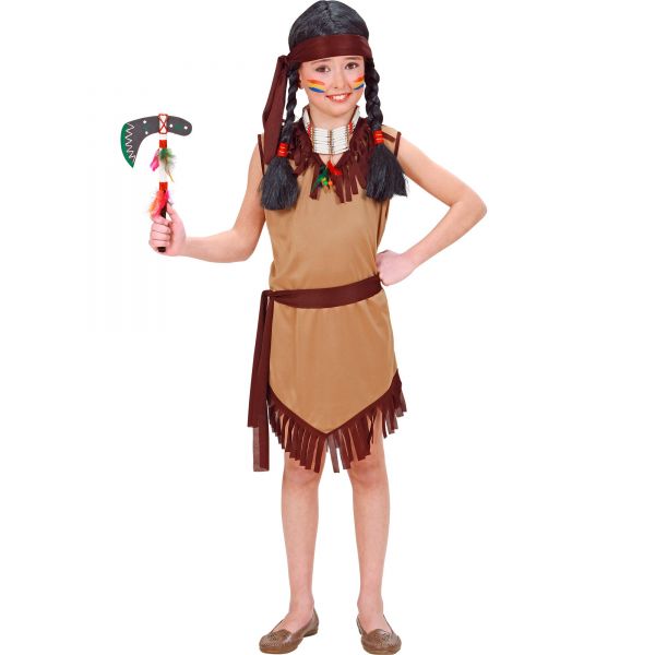 Indianerin (Kleid, Gürtel, Stirnband), 140 cm / 8-10 Jahre - Widmann