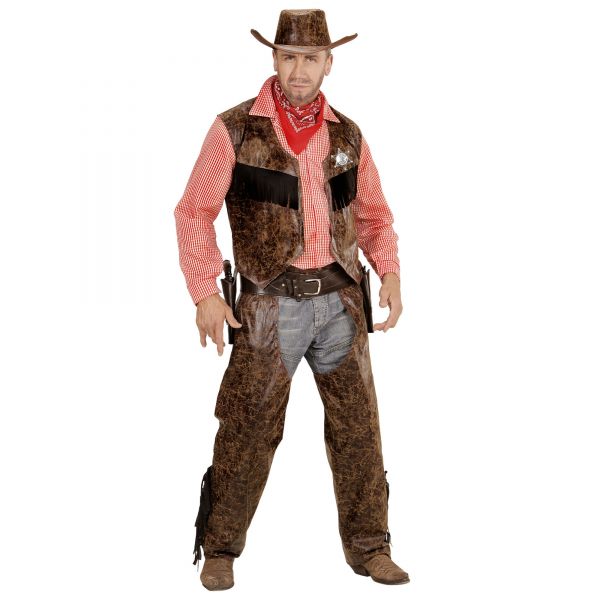 Cow Boy (Shirt mit Weste, Chaps,Hut), S - Widmann