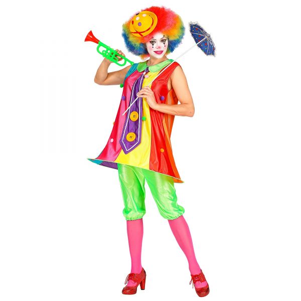 Clown (Kleid mit Reifrock und Krawatte, Hose), M - Widmann