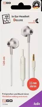 2GO Metallic InEar Headset 3,5mm Stereo, silber/rot - 2Go