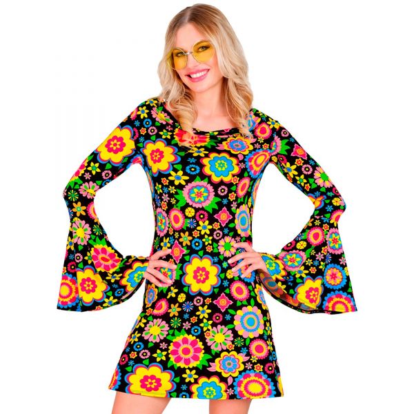 The 60s Fashion -Colorful Flowers (Kleid), XXL - Widmann