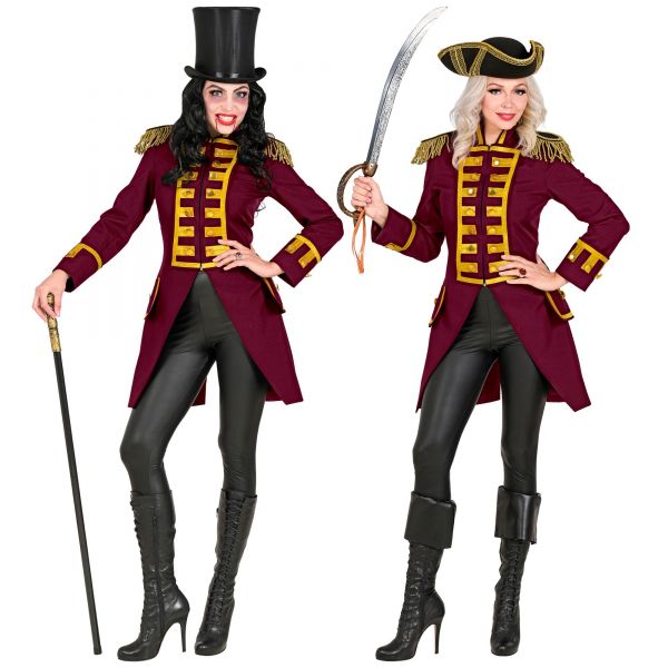 Weinrote Gardeuniform / Paradefrack für Damen, L - Widmann