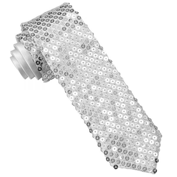 Paillettenkrawatte Silber, - Widmann