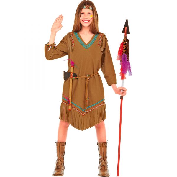 Cheyenne (Kleid, Gürtel, Stirnband mit Feder), 158/11-13 Jahre - Widmann