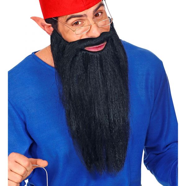 Schwarzer Langer Bart mit Schnurrbart für mehrere Charaktere Angenehm Sitzend, - Widmann