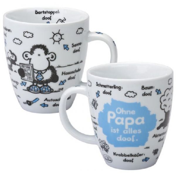Tasse Ohne Papa ist alles doof: Schöne Kaffeetasse aus Porzellan - sheepworld