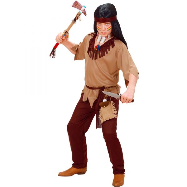 Indianer (Oberteil, Hose, Gürtel, Stirnband), 128 cm / 5-7 Jahre - Widmann