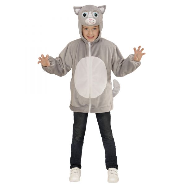 Katze Soft Plüschkostüm (Jacke mit Kapuze), 98 cm / 1-2 Jahre - Widmann