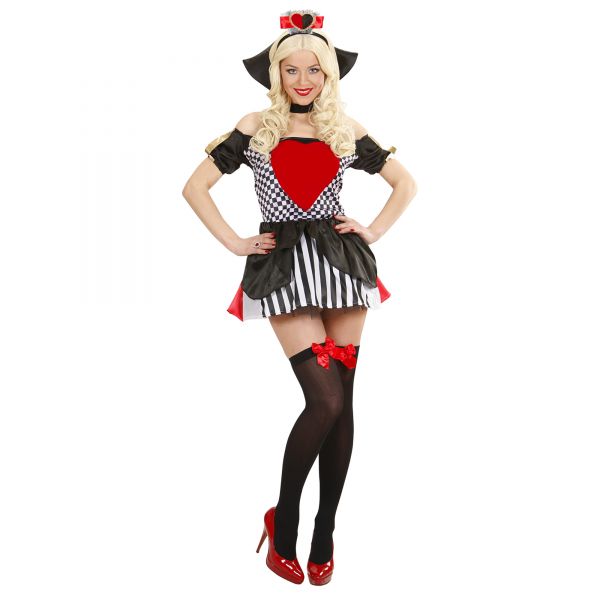 Königin Der Herzen (Kleid, Stehkragen mit Kette, Kopfbedeckung), S - Widmann