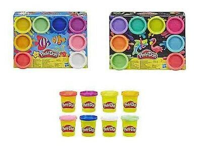 PLAY-DOH Play-Doh 8-er Pack 2-fach ass. Regenbogen- oder Neonfarben, Dose ? 56 g, 2J. - PLAY-DOH