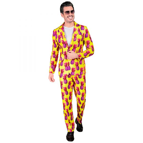 Neon Ananas Party Fashion Anzug (Jackett, Hose), XL - Widmann
