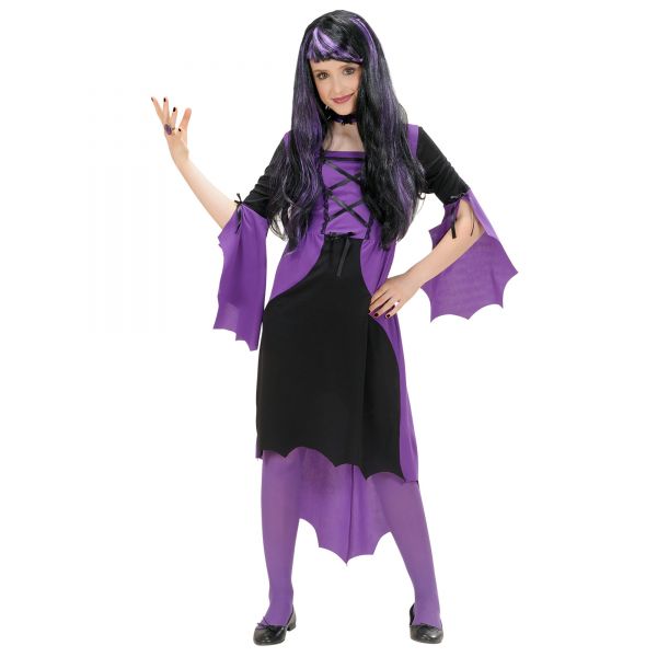 Vampirin (Kleid, Halsband), 140 cm / 8-10 Jahre - Widmann