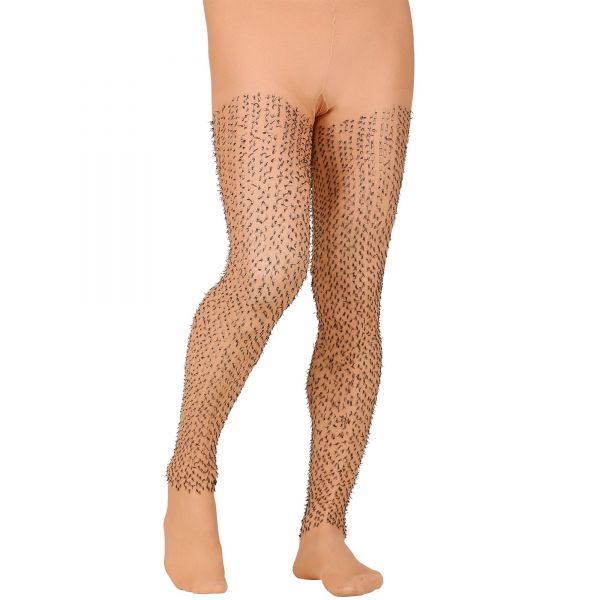 Haarige Strumpfhose Männergrösse - 60 Den, One Size - Widmann