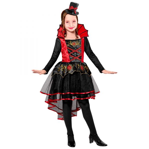 Vampirin (Kleid, Minihut), 158 cm / 11-13 Jahre - Widmann