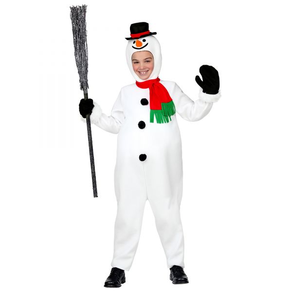 Schneemann (Overall mit Dickem Bauch, Kopfbedeckung mit Maske, Handschuhe, Schal), 140 cm / 8-10 Jah - Widmann