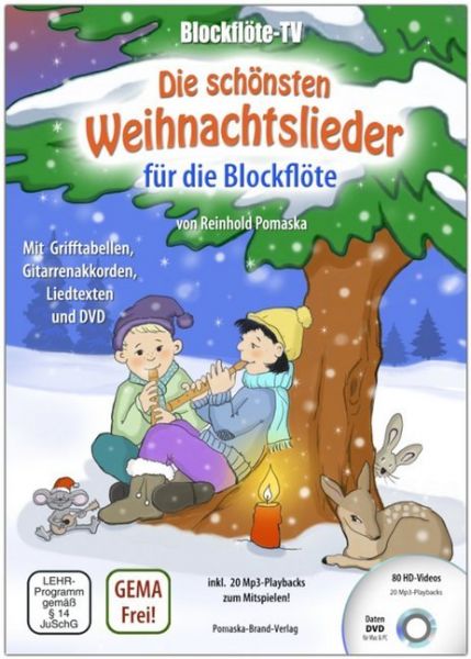 Blockflöte-TV: Die schönsten Weihnachtslieder für die Blockflöte, m. 1 DVD: Mit Grifftabellen, Gitar - Druck und Verlag ...