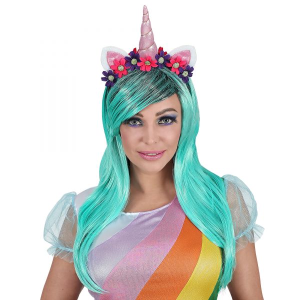 Perücke und Haarreif Einhorn Fantasy in Box, - Widmann