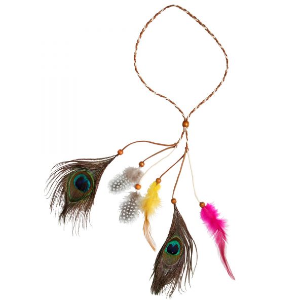 Indianer Stirnband mit Bunten Federn, - Widmann