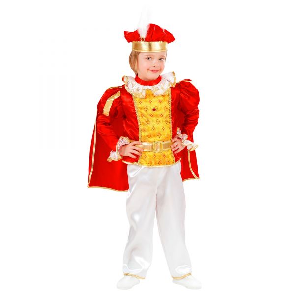 Märchenprinz (Oberteil mit Umhang, Hose, Gürtel, Hut), 98 cm / 1-2 Jahre - Widmann