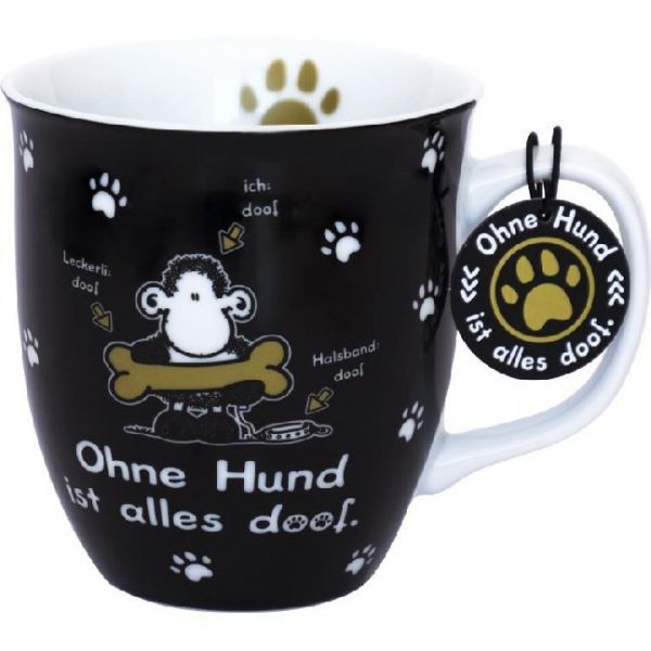 Tasse Ohne Hund ist alles doof: Schöne Kaffeetasse aus Porzellan - sheepworld