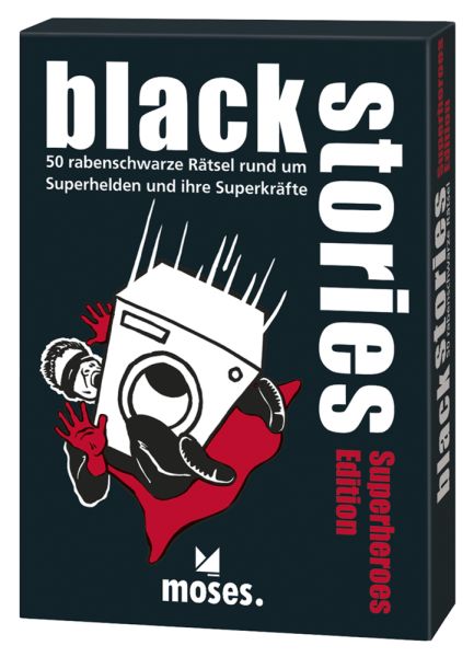 Black Stories, Superheroes Edition (Spiel): 50 rabenschwarze Rätsel rund um Superhelden und ihre Sup - moses. Verlag