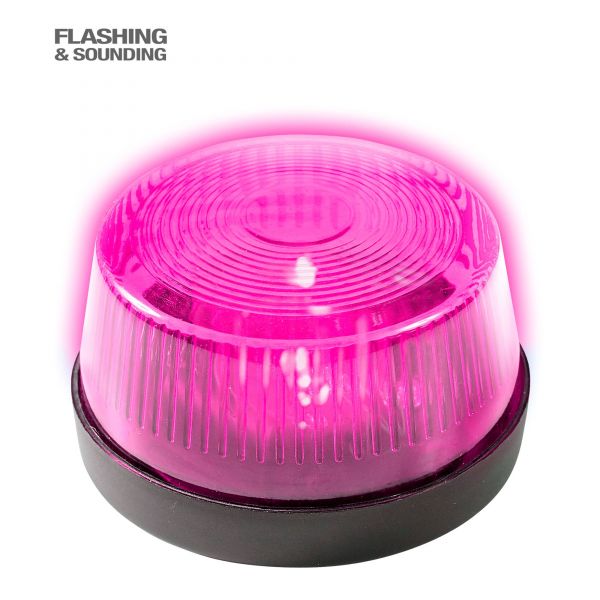 Rosa Blinkendes Warnlicht mit Sirene 7X4 cm, - Widmann