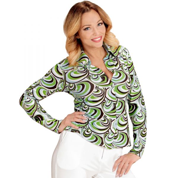 The 70s Groovy Style -Waves (Bluse), S/M - Widmann