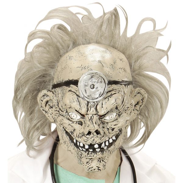 3/4 Maske Zombiedoktor mit Perücke, - Widmann