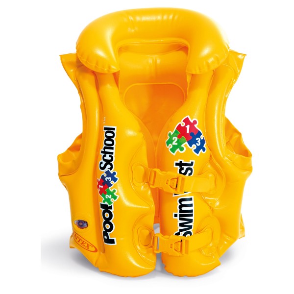 INTEX Schwimmweste Pool School Deluxe, 3 Luftkammern, Halsstütze, ab 3 Jahren - INTEX
