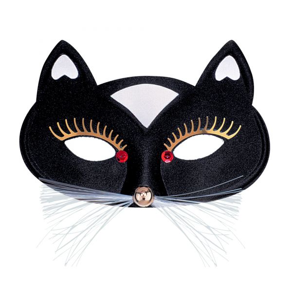 Schwarze Katze Augenmaske, - Widmann