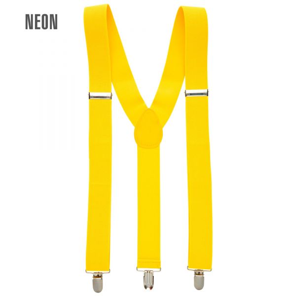 Neon gelbe Hosenträger (Ultralang Bis 115-120 cm), - Widmann