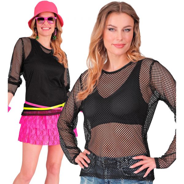 Schwarzes Netzshirt, L/XL - Widmann