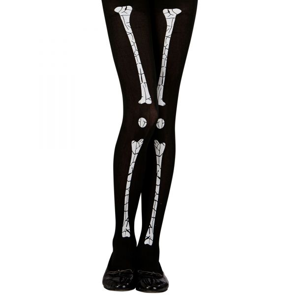 Skelett Strumpfhose 70 Den, 7-10 Jahre - Widmann