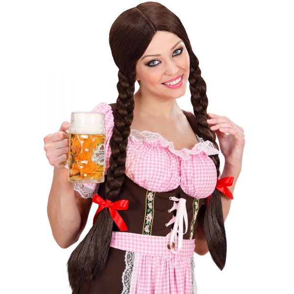 Perücke Gretel Braun - in Box, - Widmann