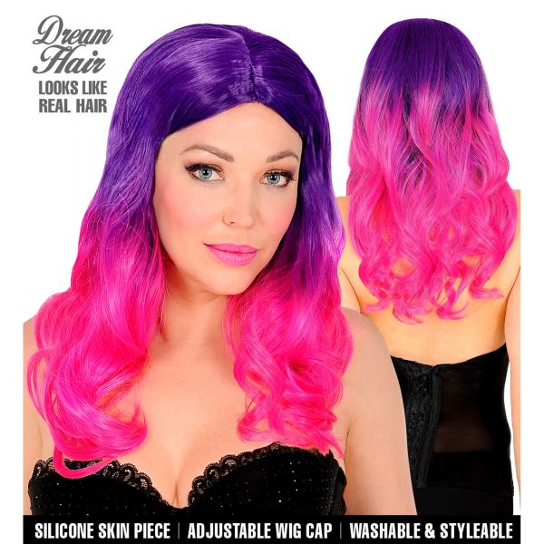 Pink Ombre' Dream Hair Perücke in Farbiger Box, - Widmann