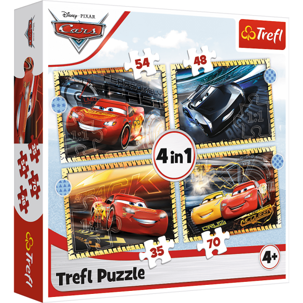 Trefl 4in1 Puzzle 35, 48, 54, 70 Teile Disney Cars - Trefl
