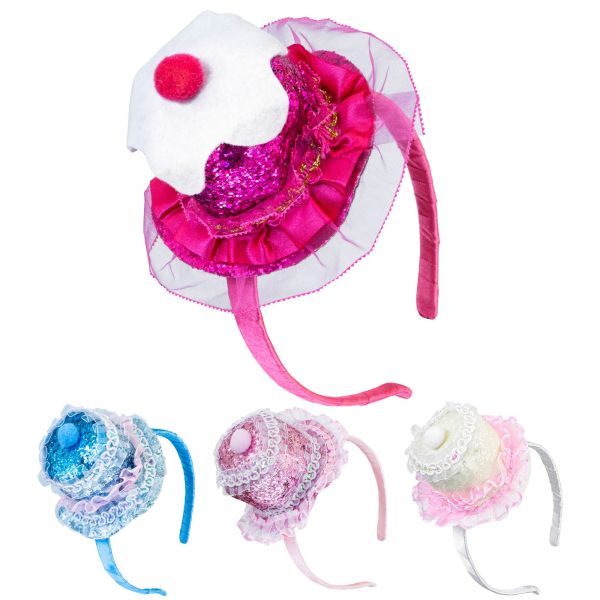 Minihut Cupcake in 4 Farben Sortiert, - Widmann