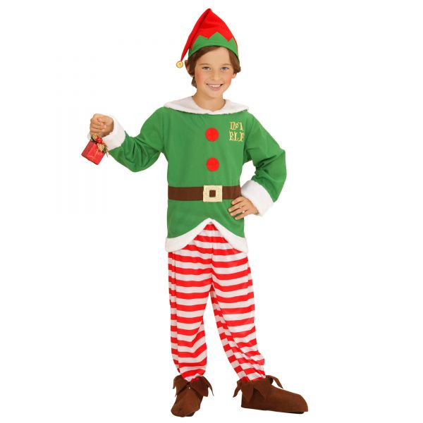 Santa's Kleine Helfer (Oberteil,Hose, Hut), 104 cm / 2-3 Jahre - Widmann
