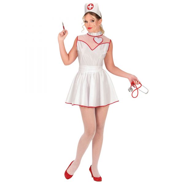 Krankenschwester (Kleid, Gürtel,Kopfbedeckung), S - Widmann