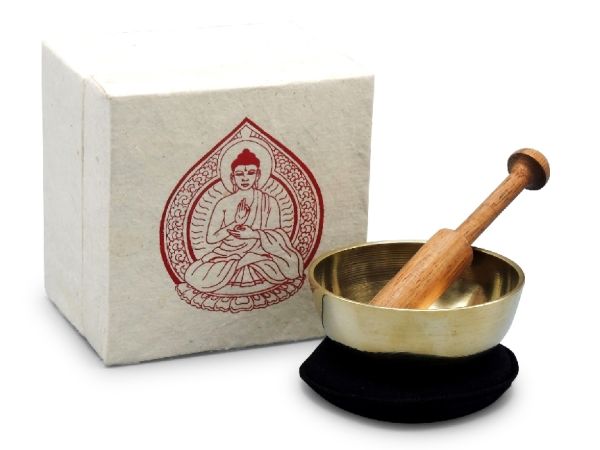 Klangschalen-Set in Box mini creme mit Buddha: geeignet zum Befüllen von Display EAN4250396256017 So - Klangschalen-Cent...