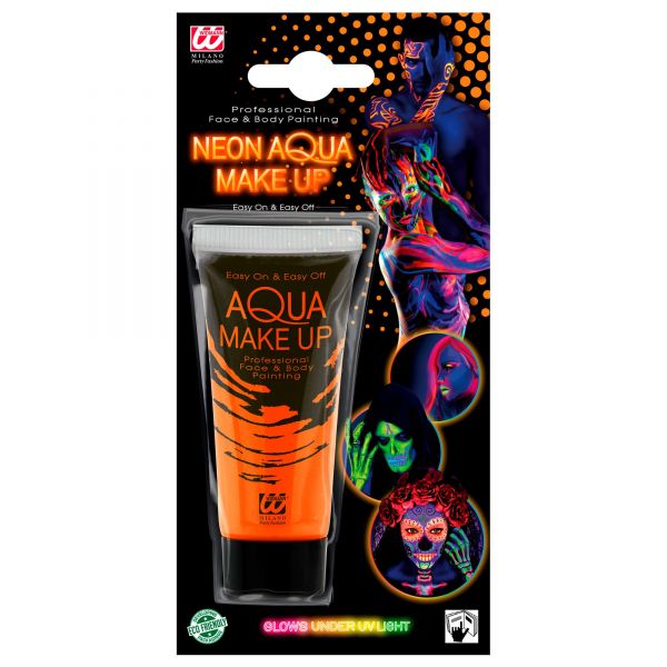 Neon orangenes Aqua Make Up in Tube 30 Ml, - Widmann