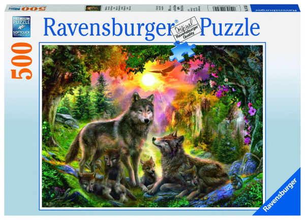 Ravensburger Wolfsfamilie im Sonnenschein - Ravensburger